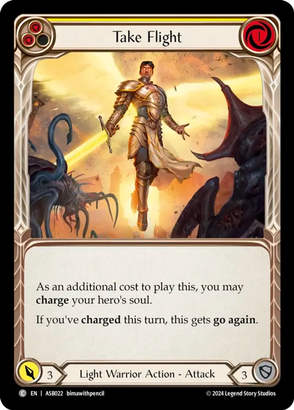 (022) Flesh & Blood TCG Armory Deck: Boltyn Single: Take Flight (Yellow) (Regular) Common