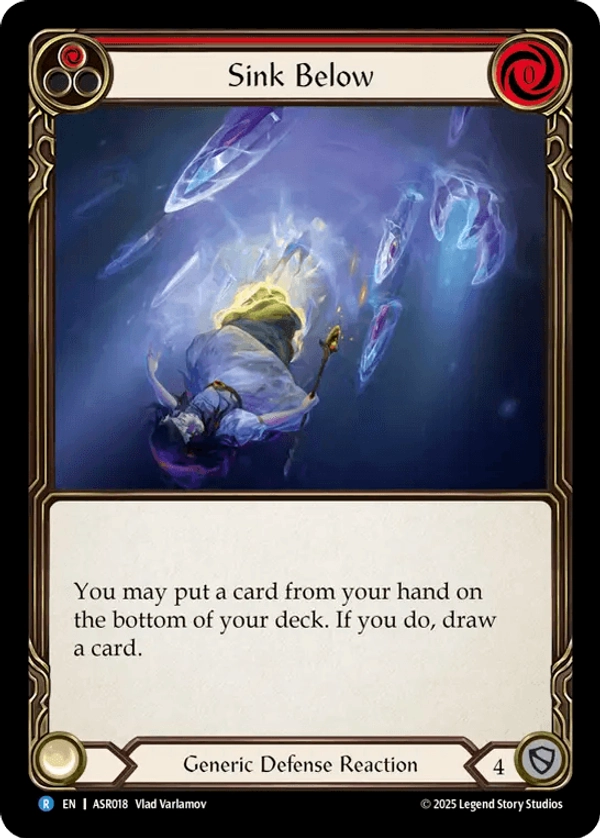 (018) Flesh & Blood TCG Armory Deck: Ira Single: Sink Below (Red) (Regular) Rare