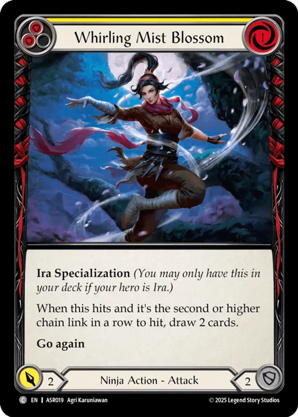 (019) Flesh & Blood TCG Armory Deck: Ira Single: Whirling Mist Blossom (Regular) Common