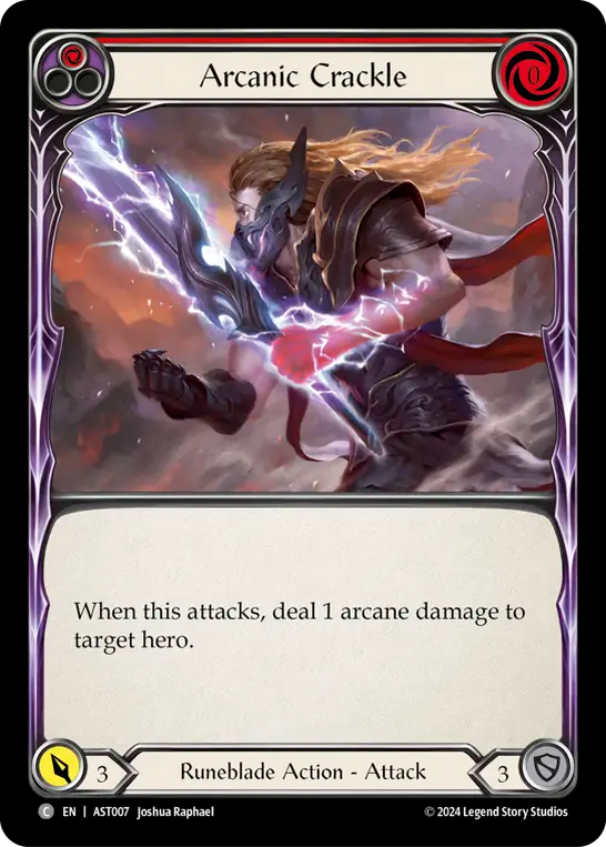 (007) Flesh & Blood TCG Armory Deck: Aurora Single: Arcanic Crackle (Red) (Regular) Common