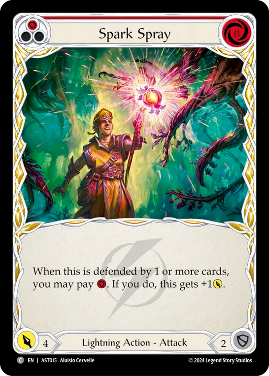 (015) Flesh & Blood TCG Armory Deck: Aurora Single: Spark Spray (Red) (Regular) Common