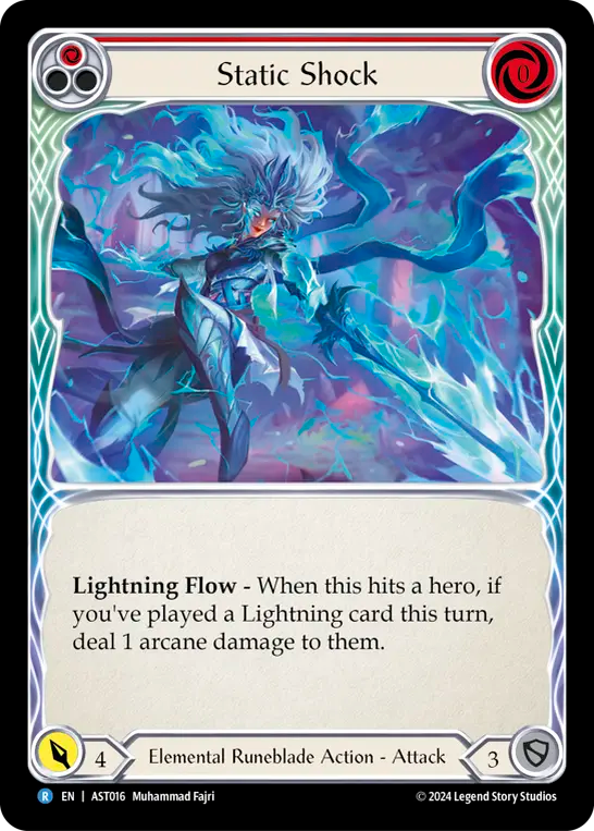 (016) Flesh & Blood TCG Armory Deck: Aurora Single: Static Shock (Red) (Regular) Common