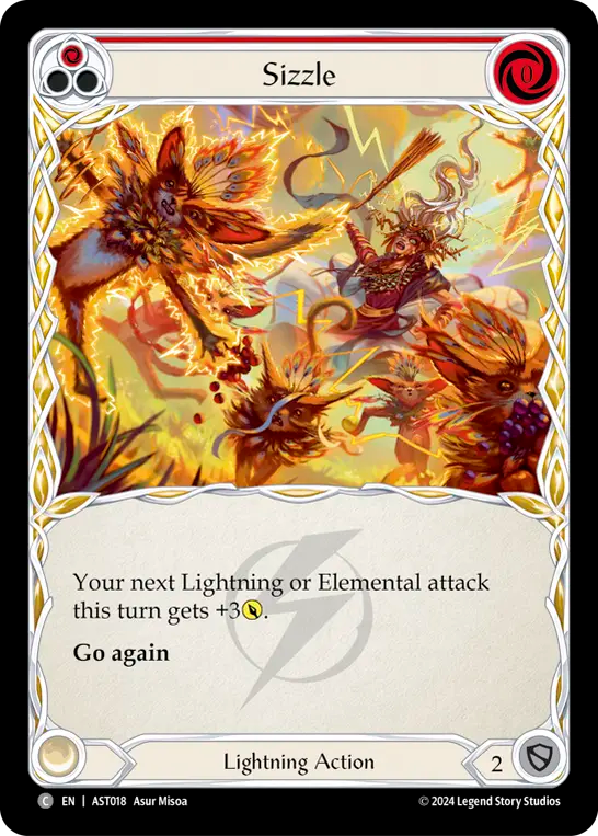 (018) Flesh & Blood TCG Armory Deck: Aurora Single: Sizzle (Red) (Regular) Common