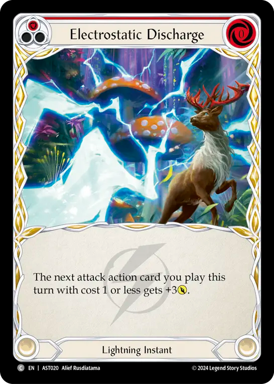 (020) Flesh & Blood TCG Armory Deck: Aurora Single: Electrostatic Discharge (Red) (Regular) Common