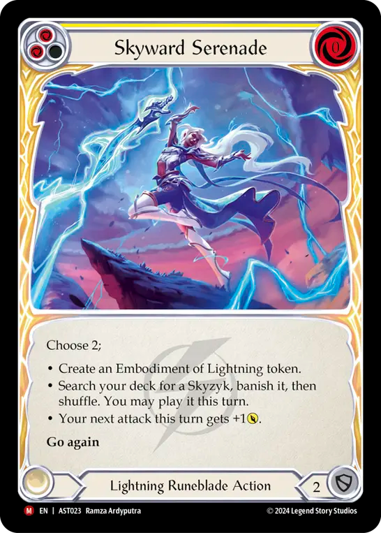 (023) Flesh & Blood TCG Armory Deck: Aurora Single: Skyward Serenade (Rainbow Foil) Majestic