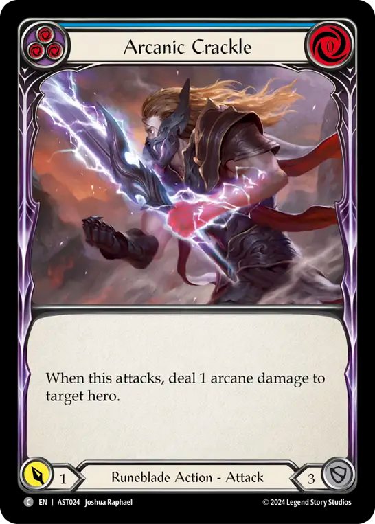 (024) Flesh & Blood TCG Armory Deck: Aurora Single: Arcanic Crackle (Blue) (Regular) Common