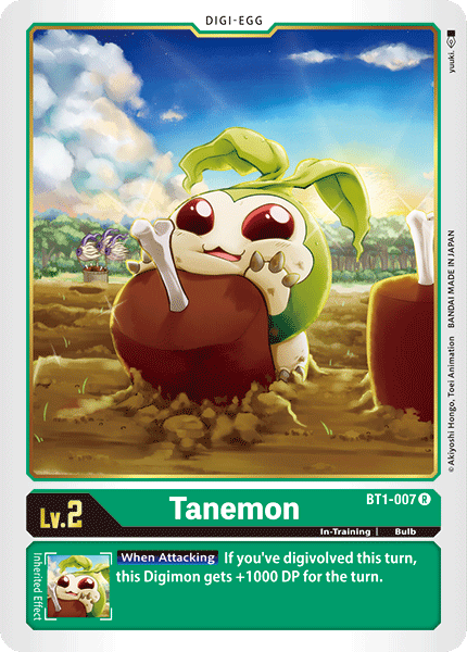 (BT1-007) Digimon TCG Release Special Booster v1.0 Single: Tanemon (BT1-007) Rare