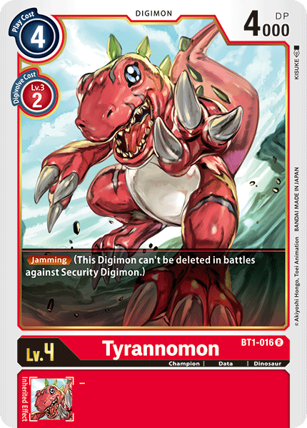 (BT1-016) Digimon TCG Release Special Booster v1.0 Single: Tyrannomon (BT1-016) Rare