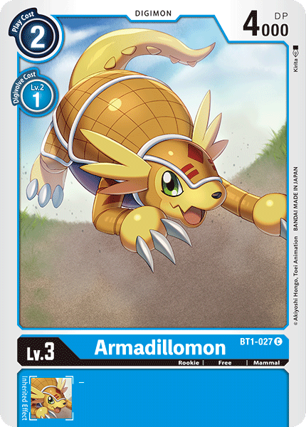 (BT1-027) Digimon TCG Release Special Booster v1.0 Single: Armadillomon (BT1-027) Common
