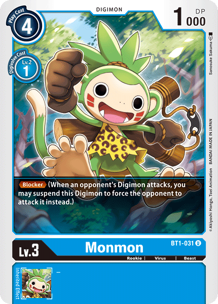 (BT1-031) Digimon TCG Release Special Booster v1.0 Single: Monmon (BT1-031) Uncommon