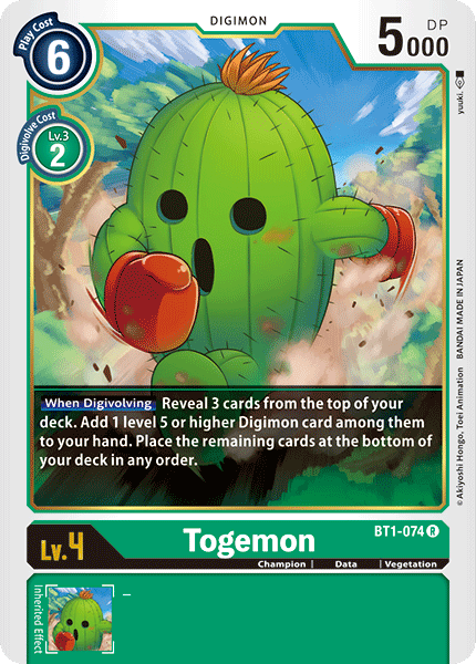 (BT1-074) Digimon TCG Release Special Booster v1.0 Single: Togemon (BT1-074) Rare