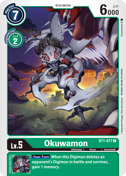 (BT1-077) Digimon TCG Release Special Booster v1.0 Single: Okuwamon (BT1-077) Common