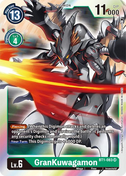(BT1-083) Digimon TCG Release Special Booster v1.5 Single: GranKuwagamon (BT1-083) Super Rare