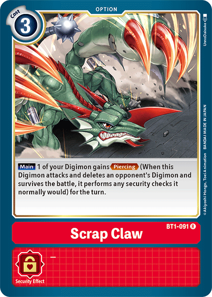 (BT1-091) Digimon TCG Release Special Booster v1.5 Single: Scrap Claw (BT1-091) Rare