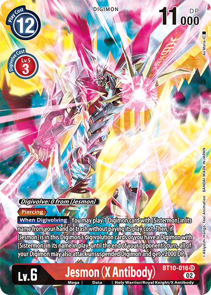(016) Digimon TCG Xros Encounter Single: Jesmon (X Antibody) (BT10-016) (V.2) Alternative Art