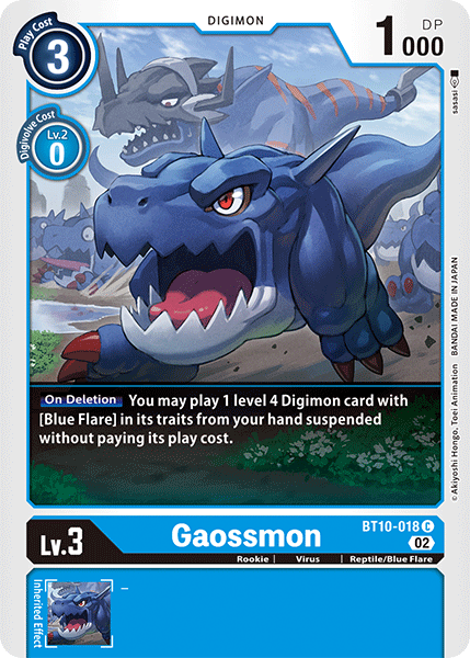 (018) Digimon TCG Xros Encounter Single: Gaossmon (BT10-018) Common