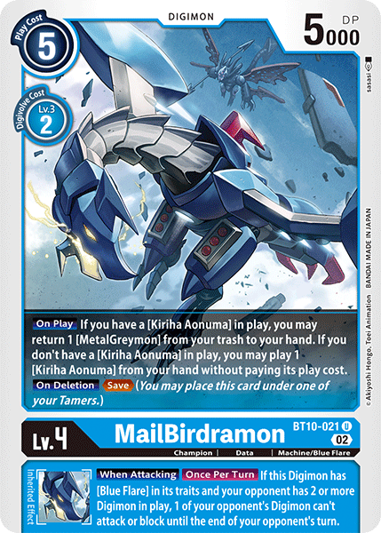 (021) Digimon TCG Xros Encounter Single: MailBirdramon (BT10-021) Uncommon