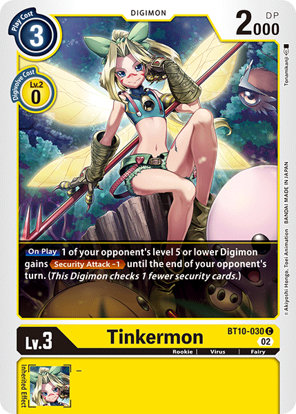 (030) Digimon TCG Xros Encounter Single: Tinkermon (BT10-030) Common