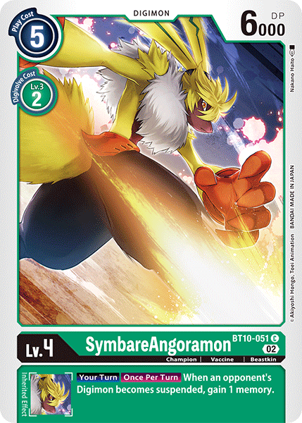 (051) Digimon TCG Xros Encounter Single: SymbareAngoramon (BT10-051) Common