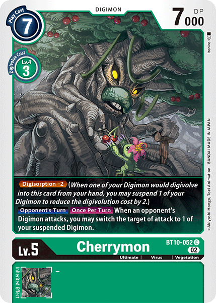 (052) Digimon TCG Xros Encounter Single: Cherrymon (BT10-052) Common