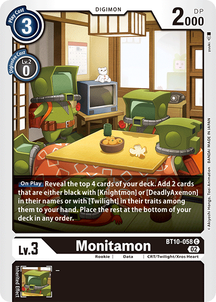 (058) Digimon TCG Xros Encounter Single: Monitamon (BT10-058) Common