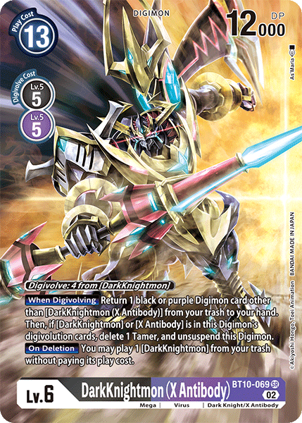 (069) Digimon TCG Xros Encounter Single: DarkKnightmon (X Antibody) (BT10-069) (V.2) Alternative Art