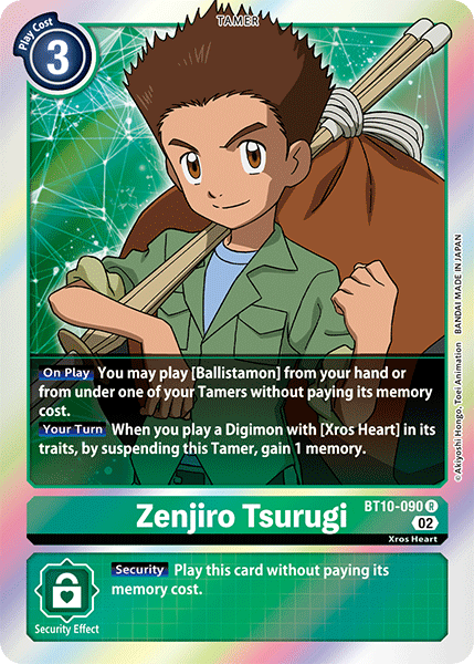 (090) Digimon TCG Xros Encounter Single: Zenjiro Tsurugi (BT10-090) Rare