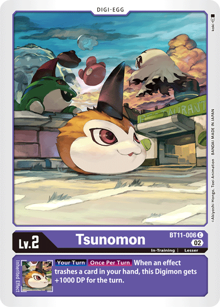 (006) Digimon TCG Dimensional Phase Single: Tsunomon (BT11-006) (Holo) Common