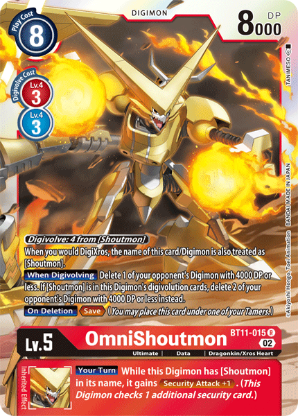 (015) Digimon TCG Dimensional Phase Single: OmniShoutmon (BT11-015) Rare