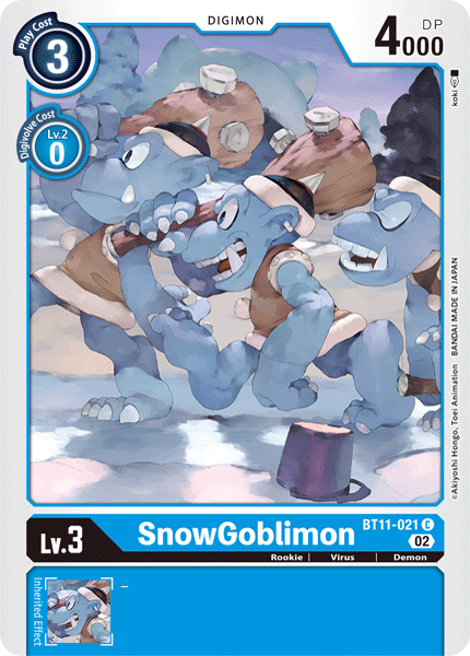 (021) Digimon TCG Dimensional Phase Single: SnowGoblimon (BT11-021) (V.1) Common