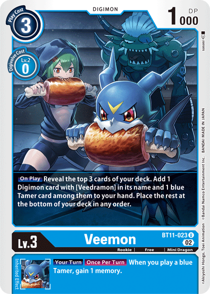 (023) Digimon TCG Dimensional Phase Single: Veemon (BT11-023) (Holo) Uncommon