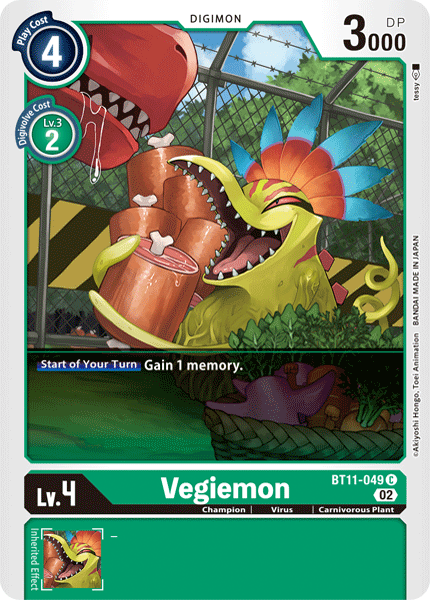 (049) Digimon TCG Dimensional Phase Single: Vegiemon (BT11-049) (V.1) Common