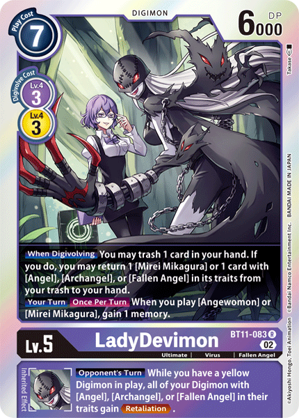 (083) Digimon TCG Dimensional Phase Single: LadyDevimon (BT11-083) (V.1) Rare