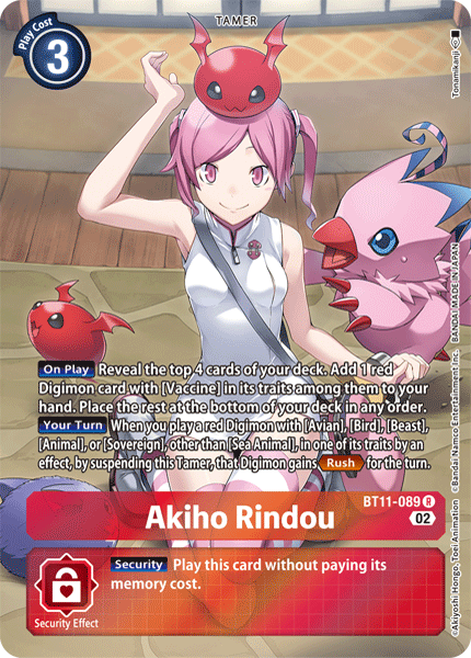 (089) Digimon TCG Dimensional Phase Single: Akiho Rindou (BT11-089) (Holo) Alternative Art