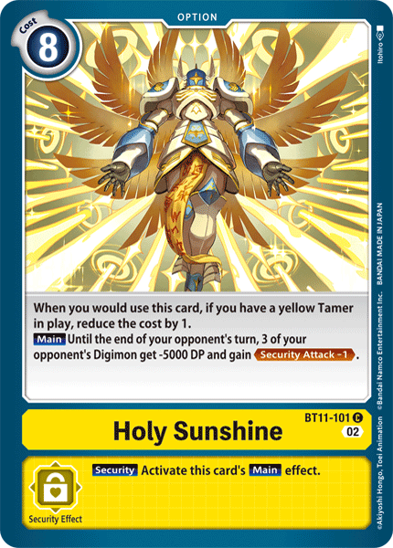 (101) Digimon TCG Dimensional Phase Single: Holy Sunshine (BT11-101) (Holo) Common