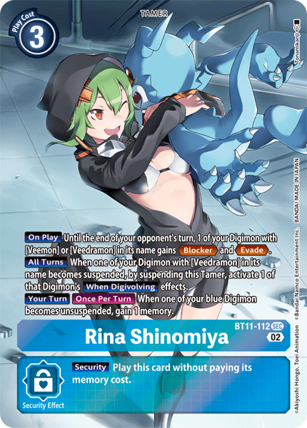 (112) Digimon TCG Dimensional Phase Single: Rina Shinomiya (BT11-112) (Holo) Alternative Art