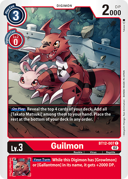 (007) Digimon TCG Across Time Single: Guilmon (BT12-007) Common