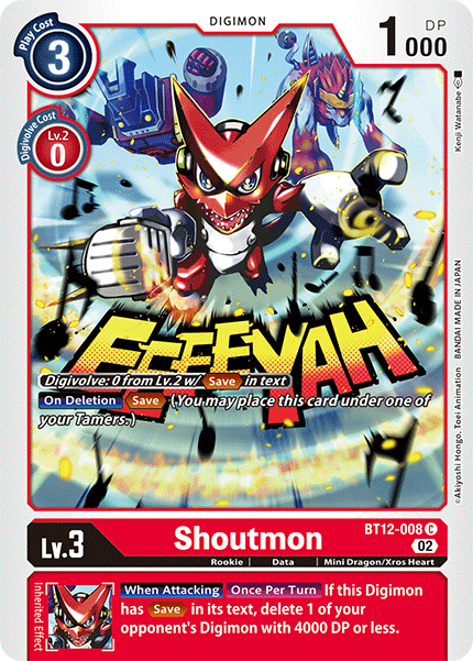 (008) Digimon TCG Across Time Single: Shoutmon (BT12-008) Common
