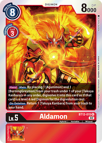 (015) Digimon TCG Across Time Single: Aldamon (BT12-015) Rare