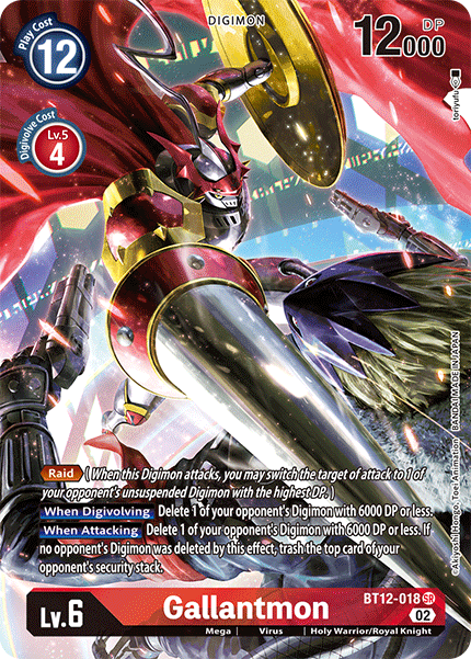 (018) Digimon TCG Across Time Single: Gallantmon (BT12-018) (V.2) Alternative Art