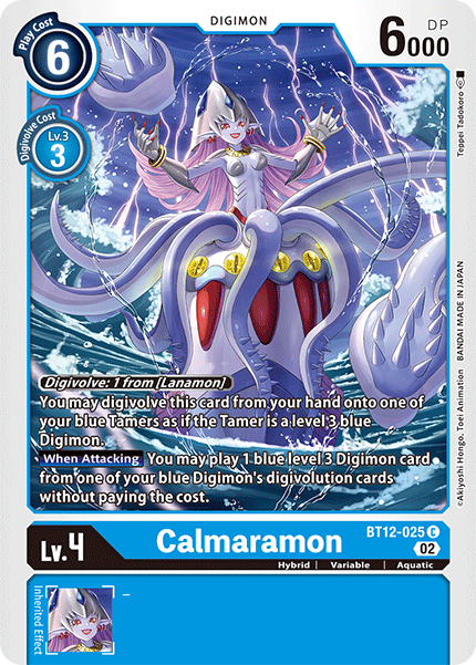 (025) Digimon TCG Across Time Single: Calmaramon (BT12-025) Common