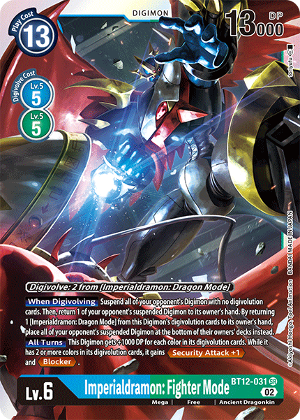 (031) Digimon TCG Across Time Single: Imperialdramon: Fighter Mode (BT12-031) (V.1) Super Rare