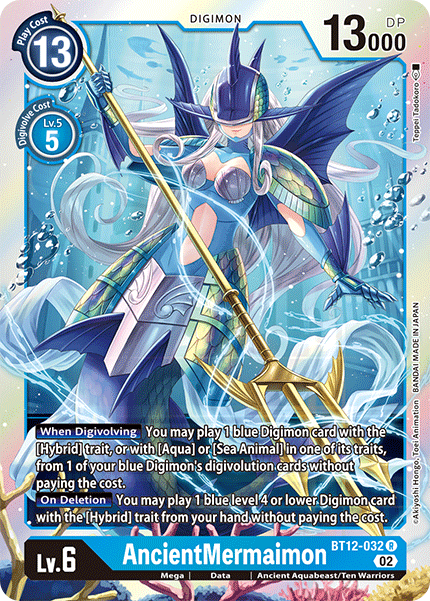 (032) Digimon TCG Across Time Single: AncientMermaimon (BT12-032) Rare