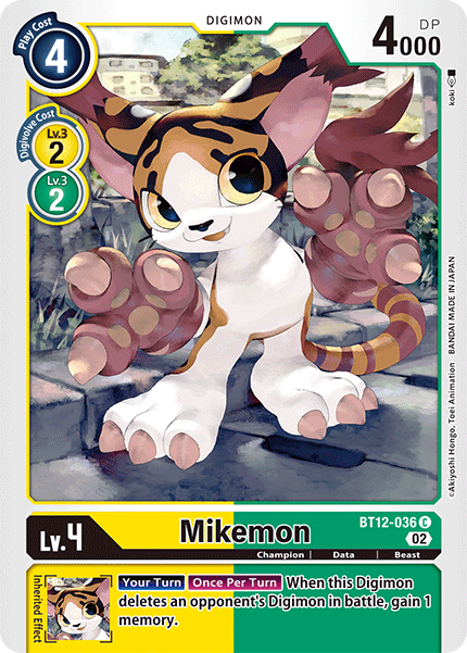 (036) Digimon TCG Across Time Single: Mikemon (BT12-036) Common