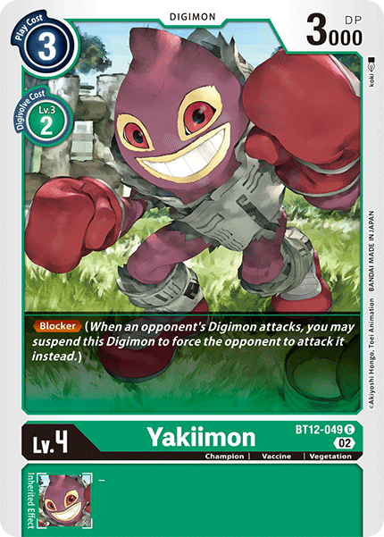 (049) Digimon TCG Across Time Single: Yakiimon (BT12-049) Common