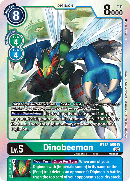(055) Digimon TCG Across Time Single: Dinobeemon (BT12-055) Rare