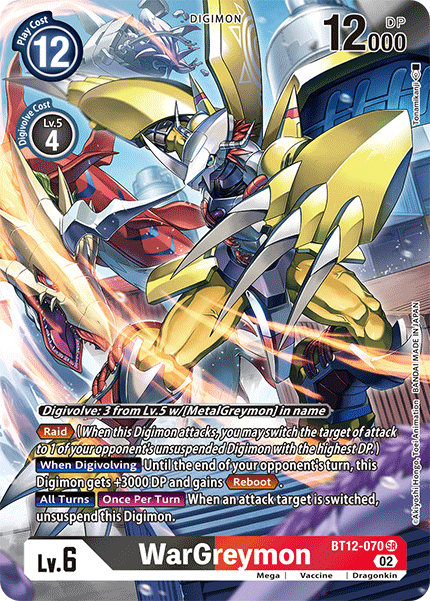 (070) Digimon TCG Across Time Single: WarGreymon (BT12-070) (V.2) Alternative Art