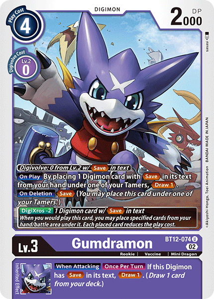 (074) Digimon TCG Across Time Single: Gumdramon (BT12-074) Uncommon