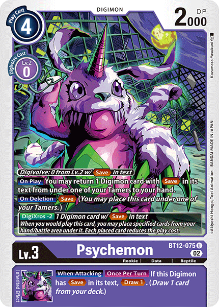 (075) Digimon TCG Across Time Single: Psychemon (BT12-075) Uncommon