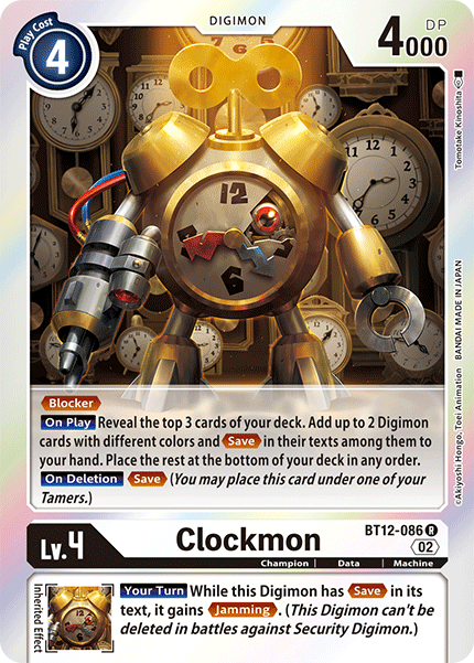 (086) Digimon TCG Across Time Single: Clockmon (BT12-086) Rare